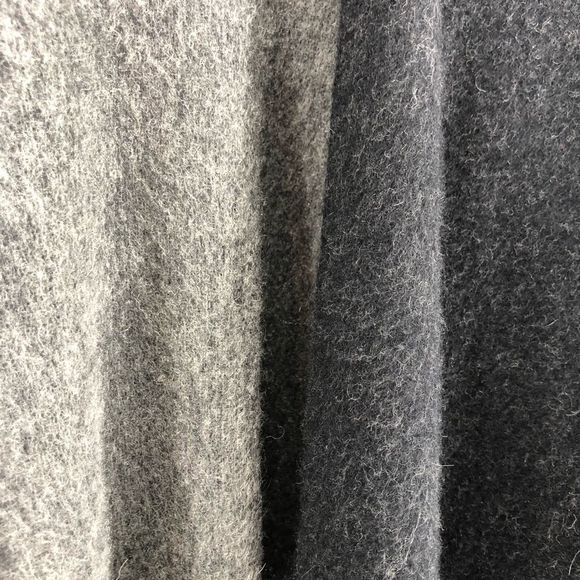 Amicale Grey 100% Lambswool Poncho Cardigan with Fringe Gray - Picture 5 of 10